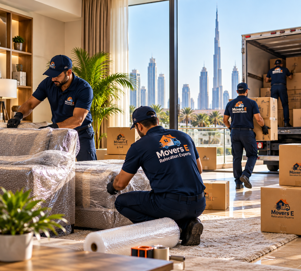 Professional residential movers handling a home relocation